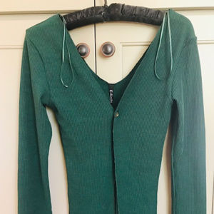 NWT KiKI Riki Green Long Sleeves Cardigan